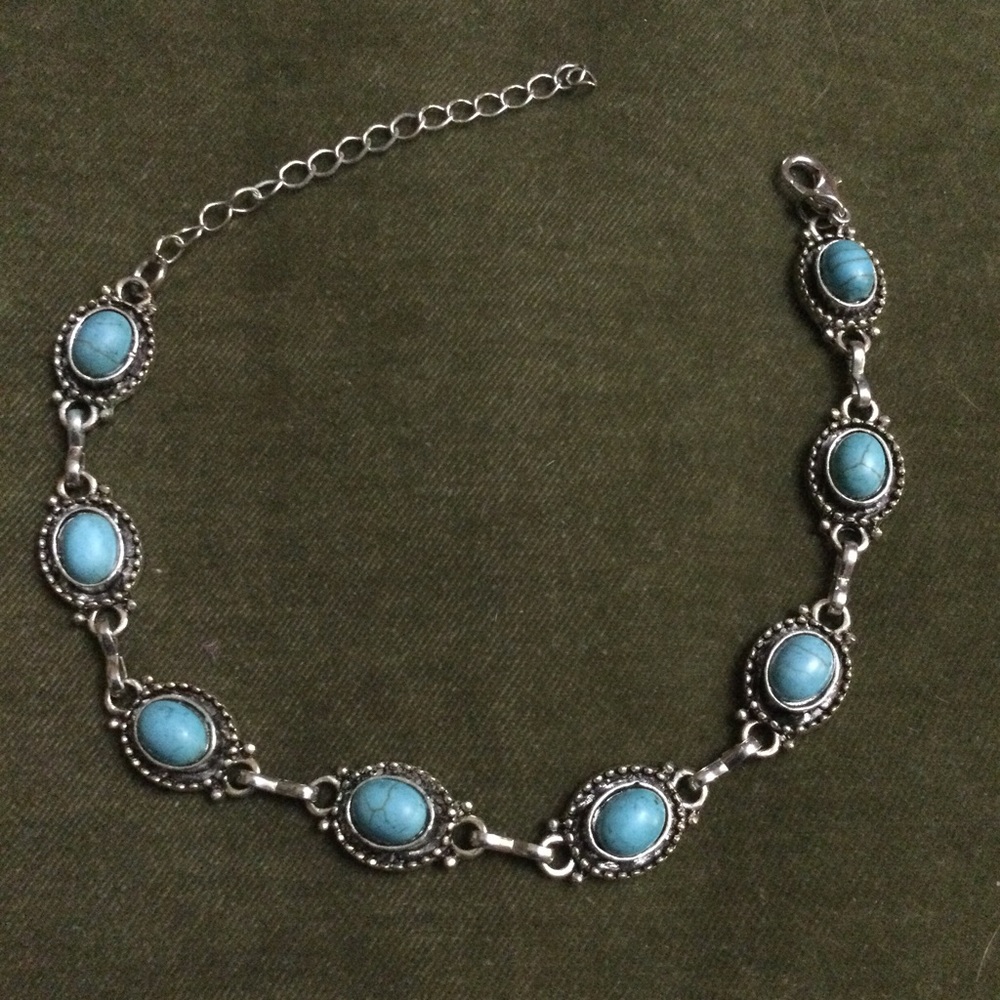 Boho Faux Turquoise Bracelet with extender